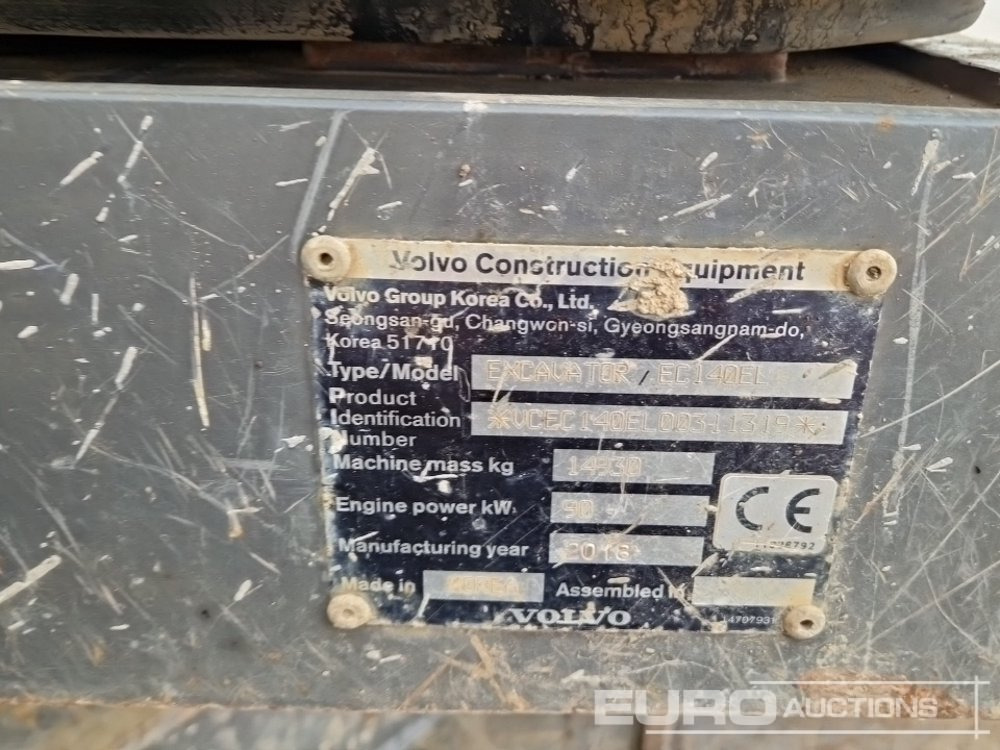 Excavadora de cadenas 2018 Volvo EC140EL: foto 45