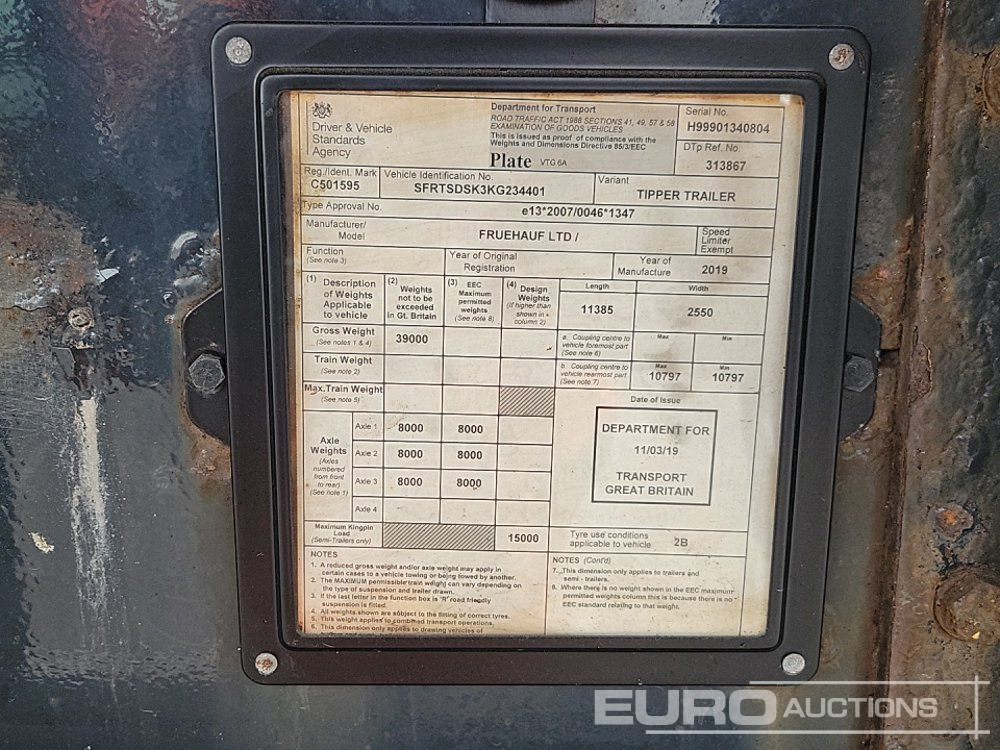 Semirremolque volquete 2019 Freuhauf Tri Axle Bulk Tipping Trailer, Easy Sheet: foto 41 Semirremolque volquete 2019 Freuhauf Tri Axle Bulk Tipping Trailer, Easy Sheet: foto 41