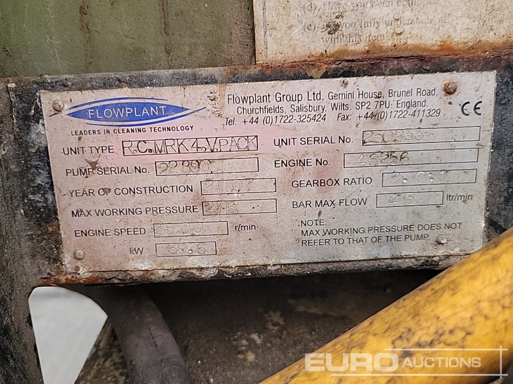 Hidrolimpiadora Flowplant Hig Pressure Water Jetter, Yanmar Engine: foto 36