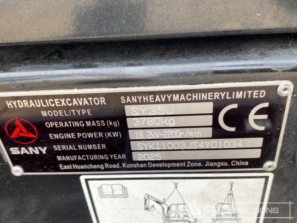 Miniexcavadora Unused 2025 Sany SY35U: foto 50