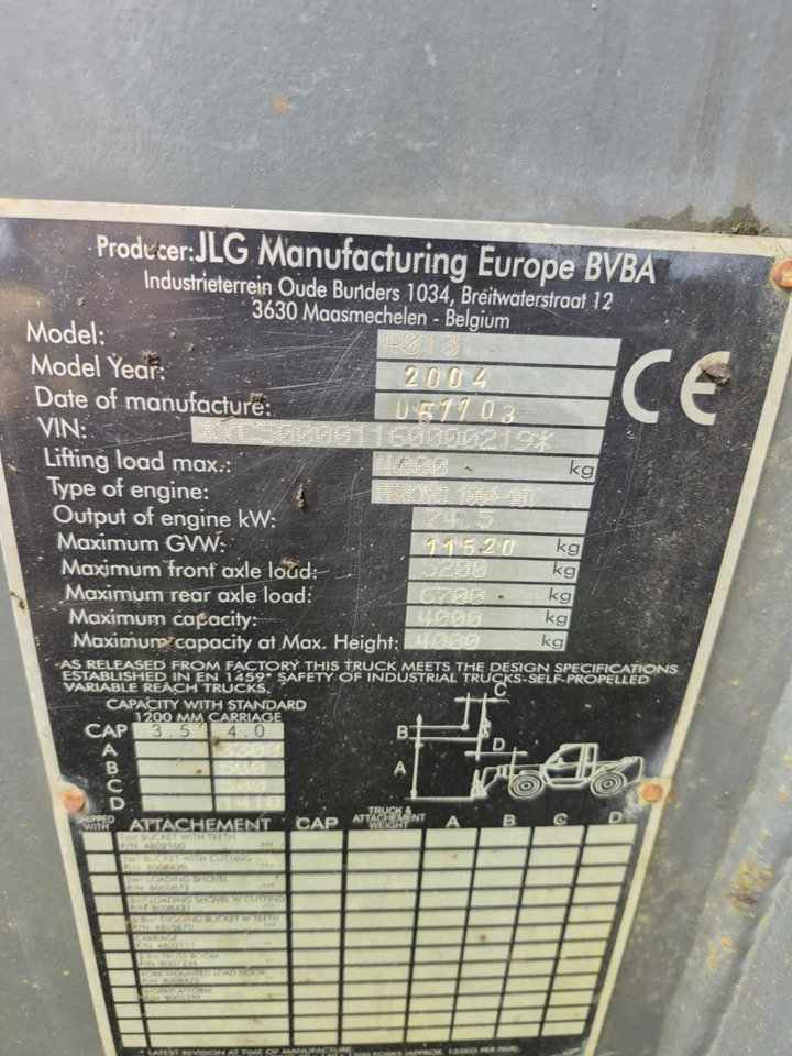 Cargadora de ruedas telescópica JLG 4013: foto 17 Cargadora de ruedas telescópica JLG 4013: foto 17