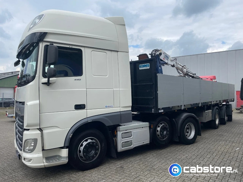 Semirremolque plataforma/ Caja abierta Pacton T3-003 3-assige stenen oplegger 2-assen gestuurd + Kennis  Type 14.000 loopkraan - Rotator - stenenklem: foto 6