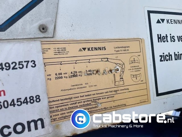 Semirremolque plataforma/ Caja abierta Pacton T3-003 3-assige stenen oplegger 2-assen gestuurd + Kennis  Type 14.000 loopkraan - Rotator - stenenklem: foto 15