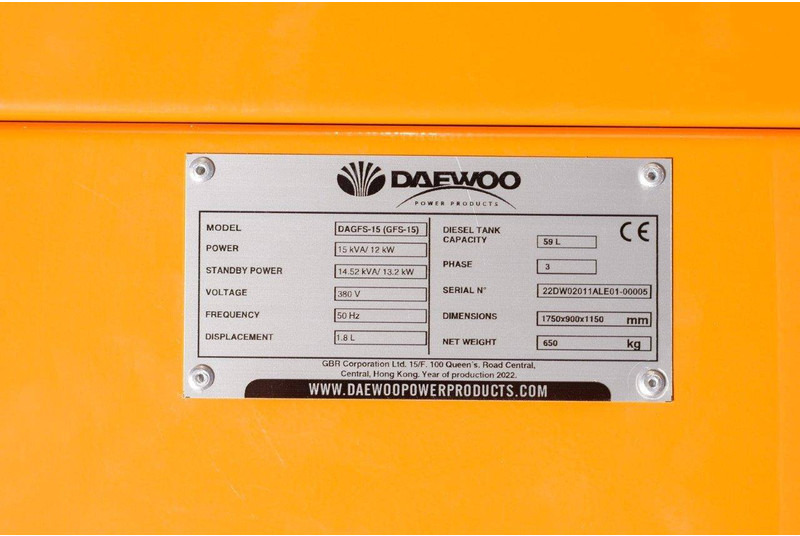 Daewoo DAGFS-15 - Generador industriale: foto 4 Daewoo DAGFS-15 - Generador industriale: foto 4
