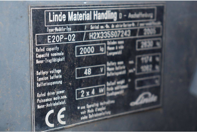 Carretilla elevadora eléctrica Linde E20P-02: foto 20