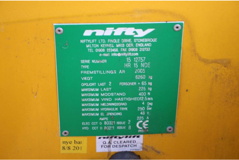 Plataforma articulada Niftylift HR 15 NDE: foto 15
