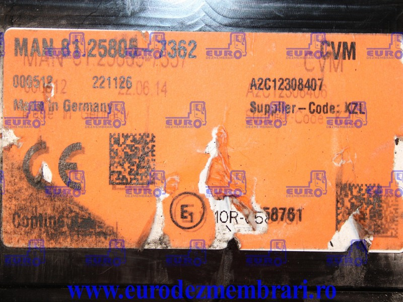 CALCULATOR CVM BASIC BV1 I2 MAN TGX TG3 81.25805.7362 - Unidad de control para Camión: foto 2 CALCULATOR CVM BASIC BV1 I2 MAN TGX TG3 81.25805.7362 - Unidad de control para Camión: foto 2