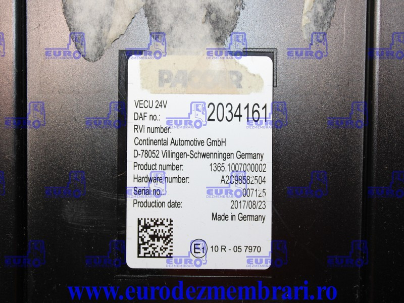 CALCULATOR VECU DAF XF106 2034161, 2153835, 2176060 - Unidad de control para Camión: foto 4 CALCULATOR VECU DAF XF106 2034161, 2153835, 2176060 - Unidad de control para Camión: foto 4