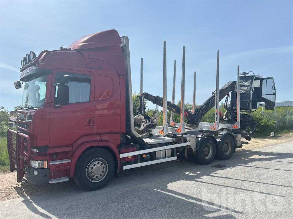 SCANIA R580 - Jonsered 1080 79R - Camión forestal, Camión grúa: foto 1 SCANIA R580 - Jonsered 1080 79R - Camión forestal, Camión grúa: foto 1