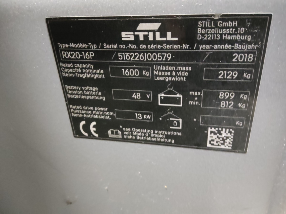 Still RX20-16P - Carretilla elevadora eléctrica: foto 5 Still RX20-16P - Carretilla elevadora eléctrica: foto 5