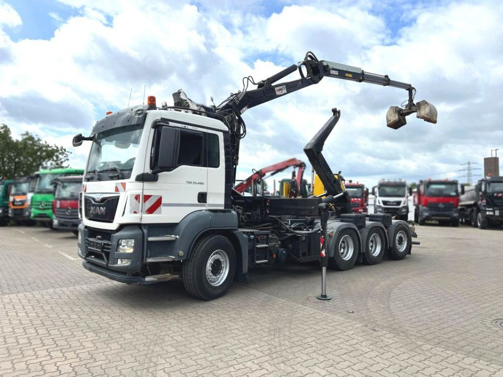 Camión multibasculante, Camión grúa MAN TG-S 35.480 8x4 BL Abrollkipper mit Kran Penz-15: foto 1